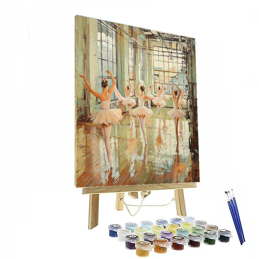 Degas Inspired Ballet Rehearsal Studio paint by color
