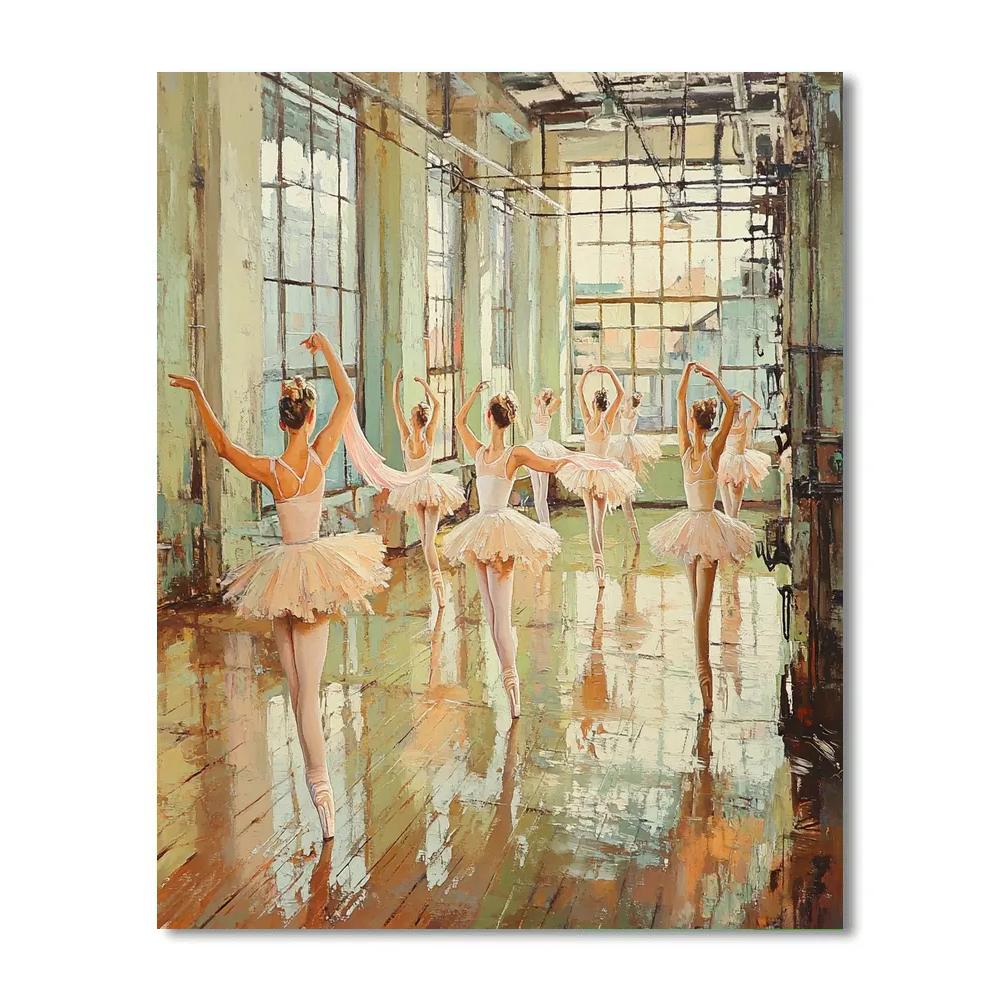 Degas Inspired Ballet Rehearsal Studio paint by color