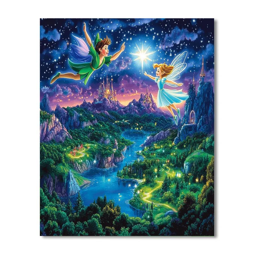 Peter Pan’s Neverland Flight Disney Inspired Number painting