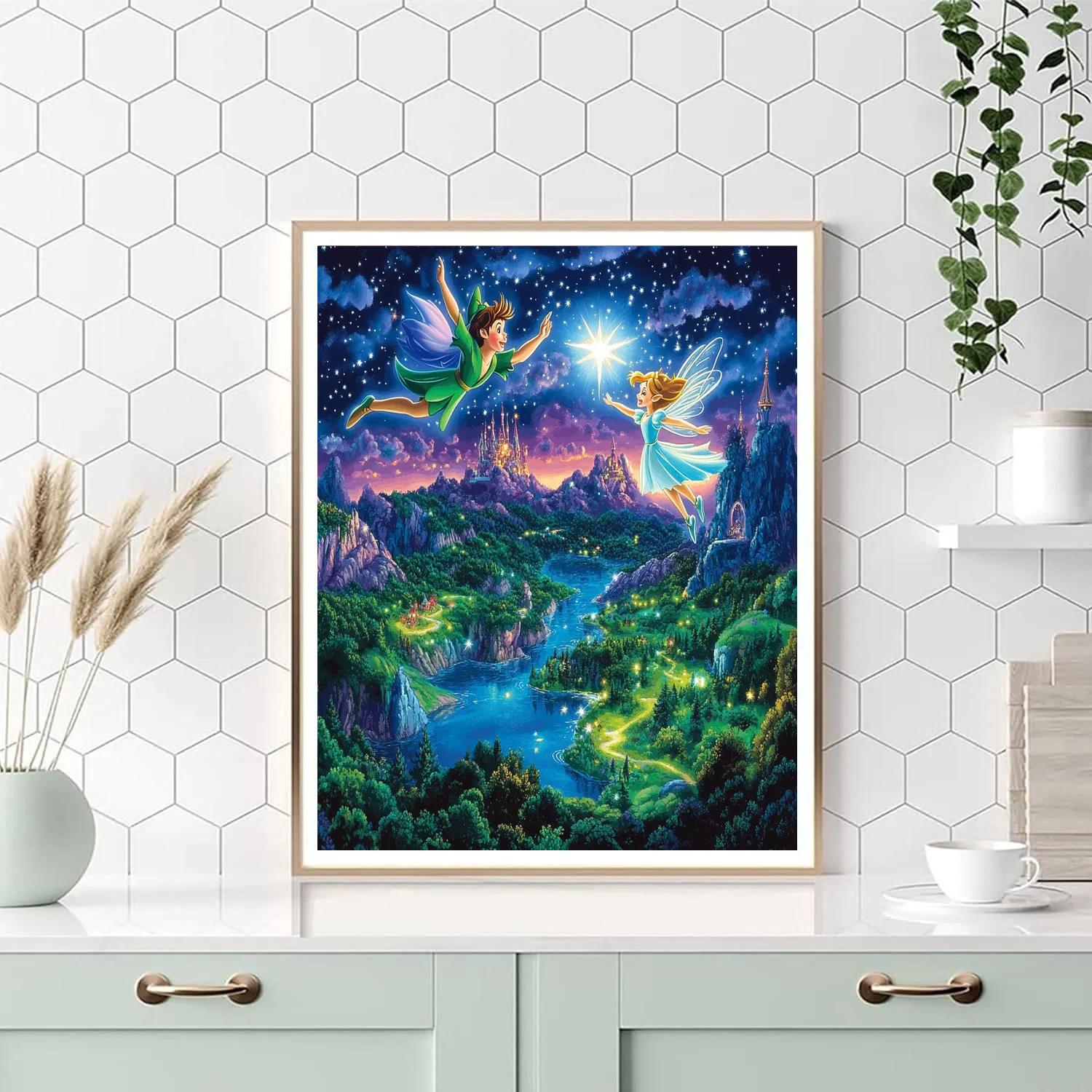 Peter Pan’s Neverland Flight Disney Inspired Number painting