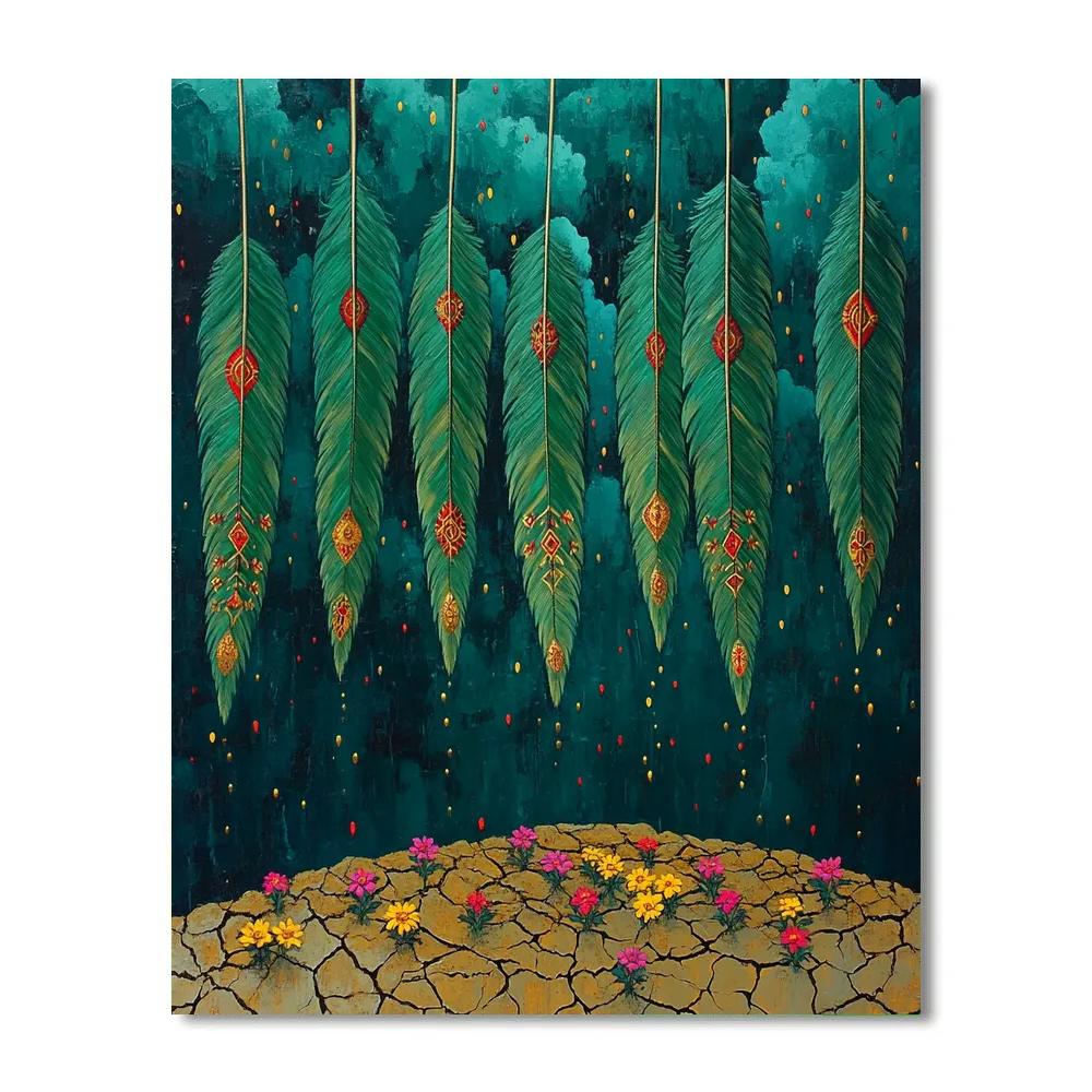 Frida Kahlo Inspired Rain Of Emerald Feathers painting number kit
