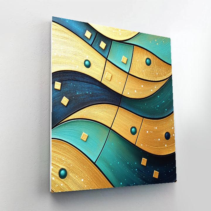 Gustav Klimt Inspired Golden Tidal Patterns paint by number