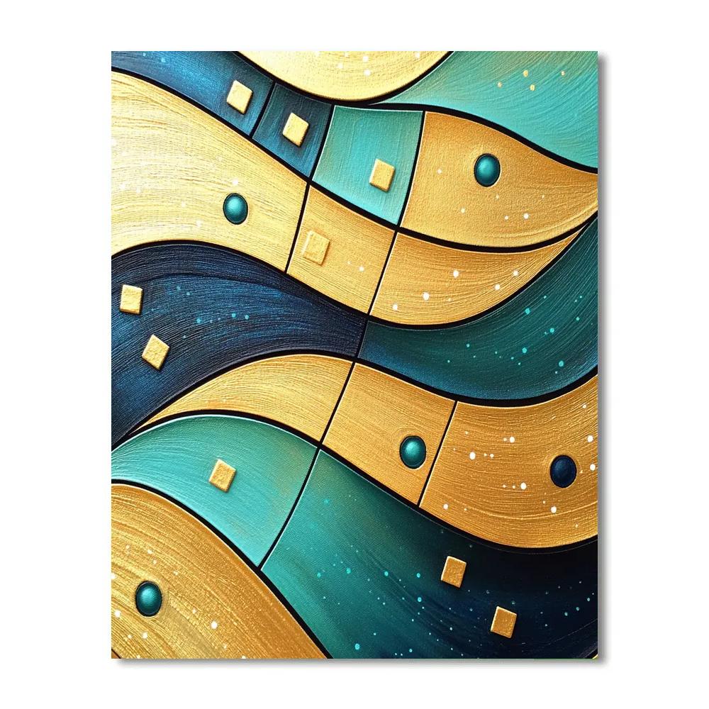 Gustav Klimt Inspired Golden Tidal Patterns paint by number