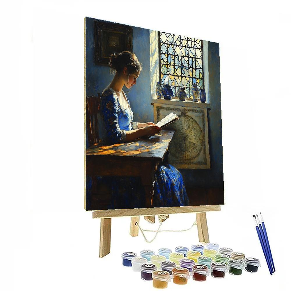 Vermeer Inspired Quiet Reading Room Painting by numbers kit