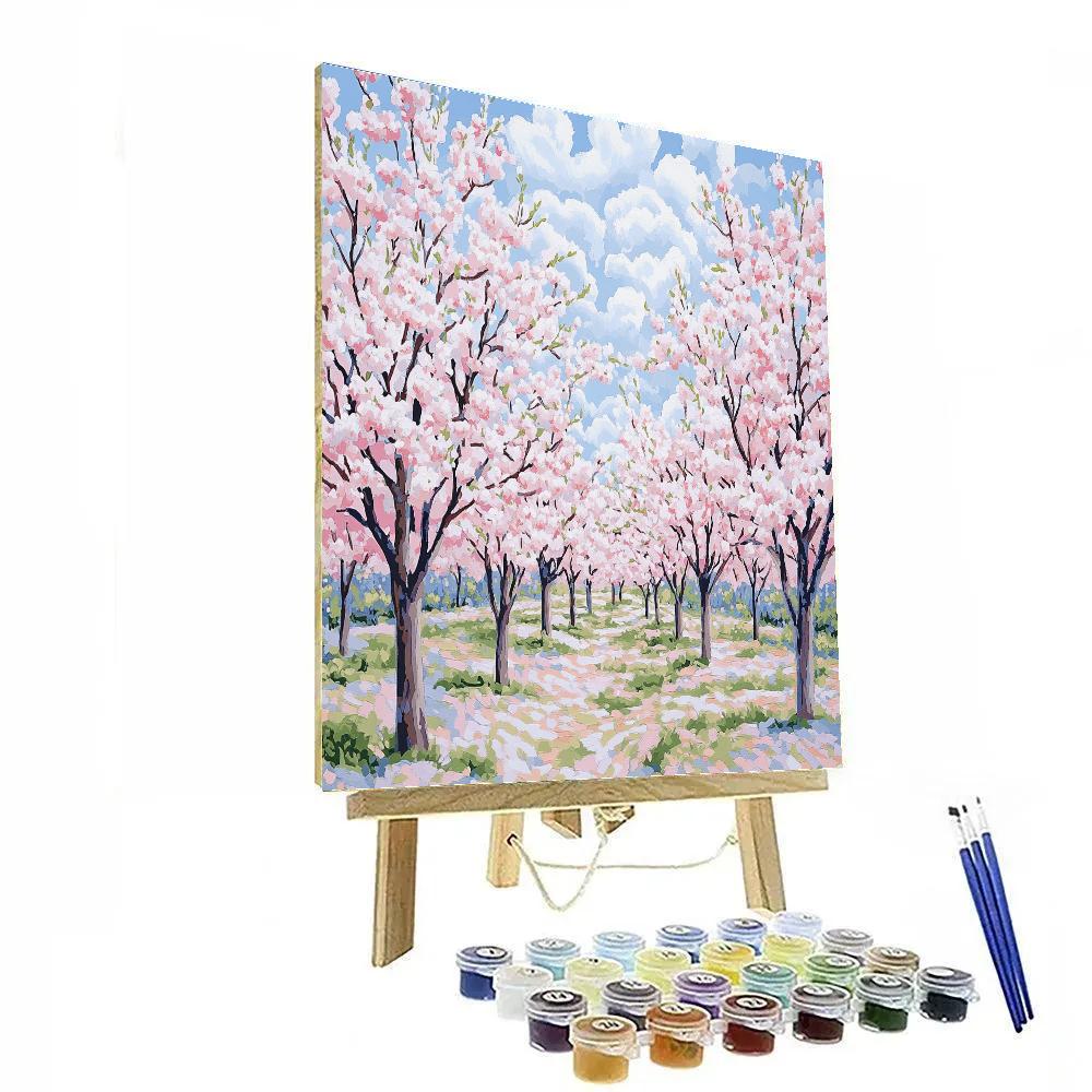 Claude Monet Inspired Plum Orchard In Bloom paint by numbers
