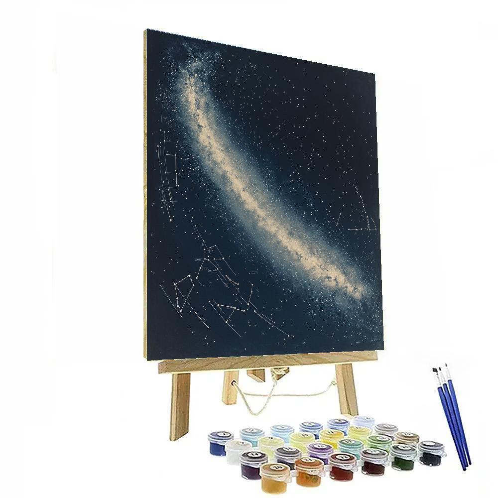 Leonardo Da Vinci Inspired River Of Stars Number painting