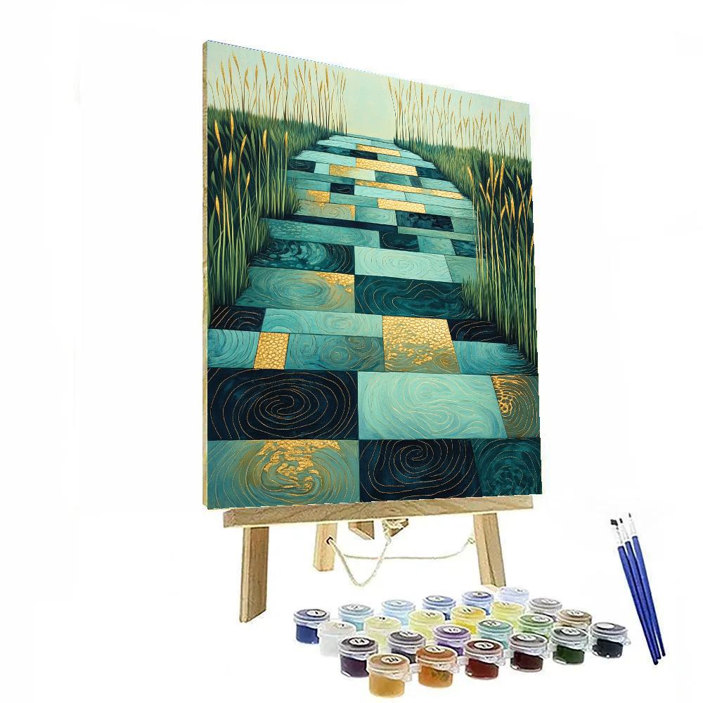 Gustav Klimt Inspired Enchanted Patterned Marsh Paint by numbers art