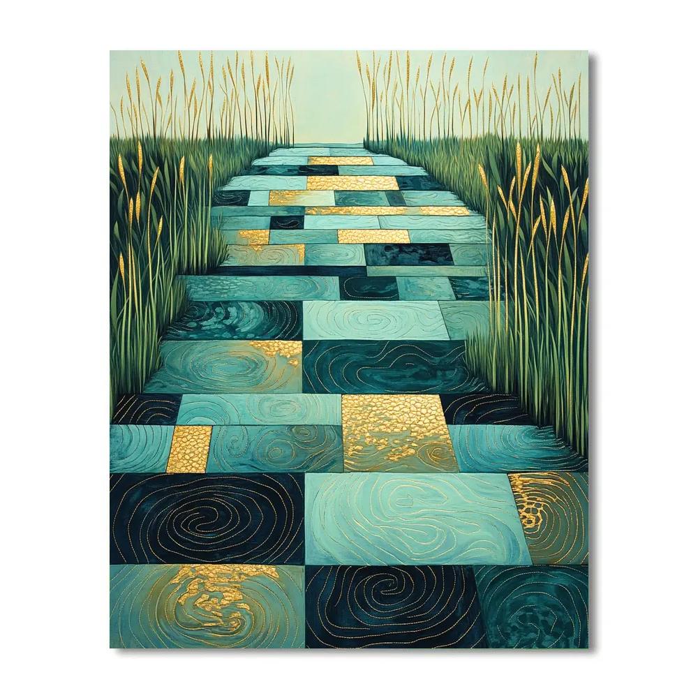 Gustav Klimt Inspired Enchanted Patterned Marsh Paint by numbers art