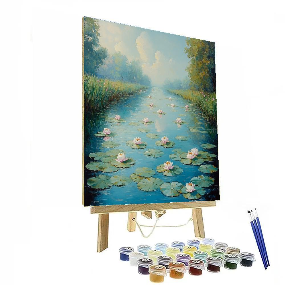 Claude Monet Inspired Morning On The Lily Canal paint by number