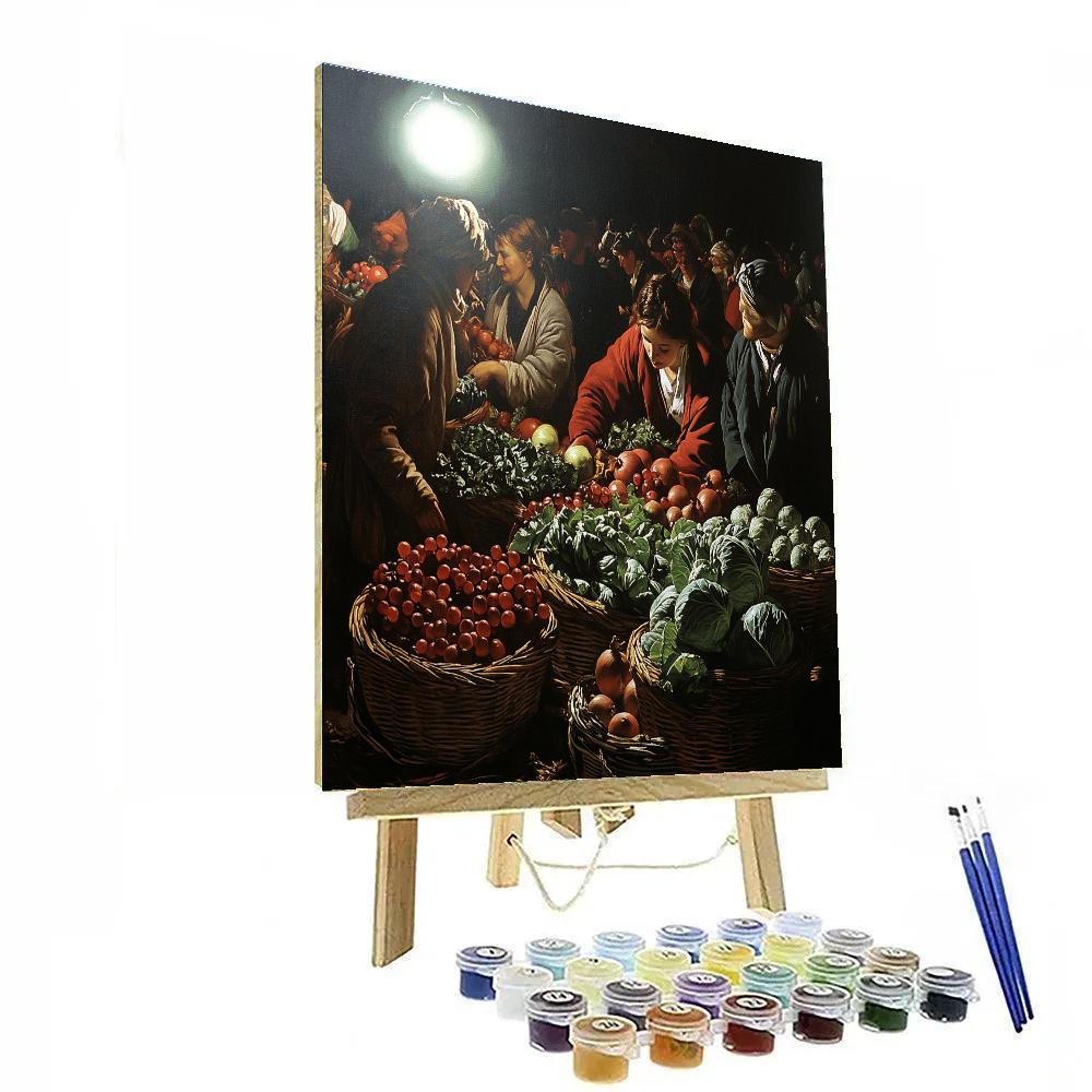 Caravaggio Inspired Dramatic Market Scene Painting by numbers kit