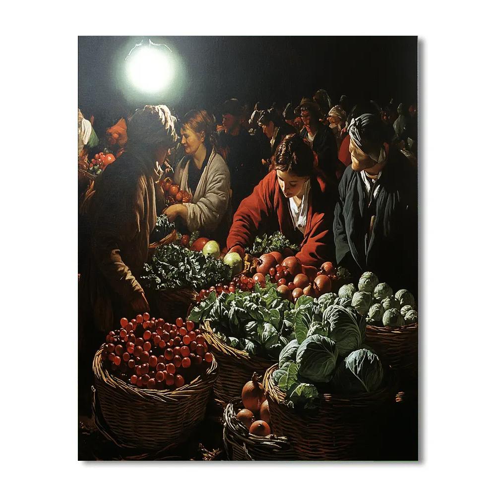 Caravaggio Inspired Dramatic Market Scene Painting by numbers kit