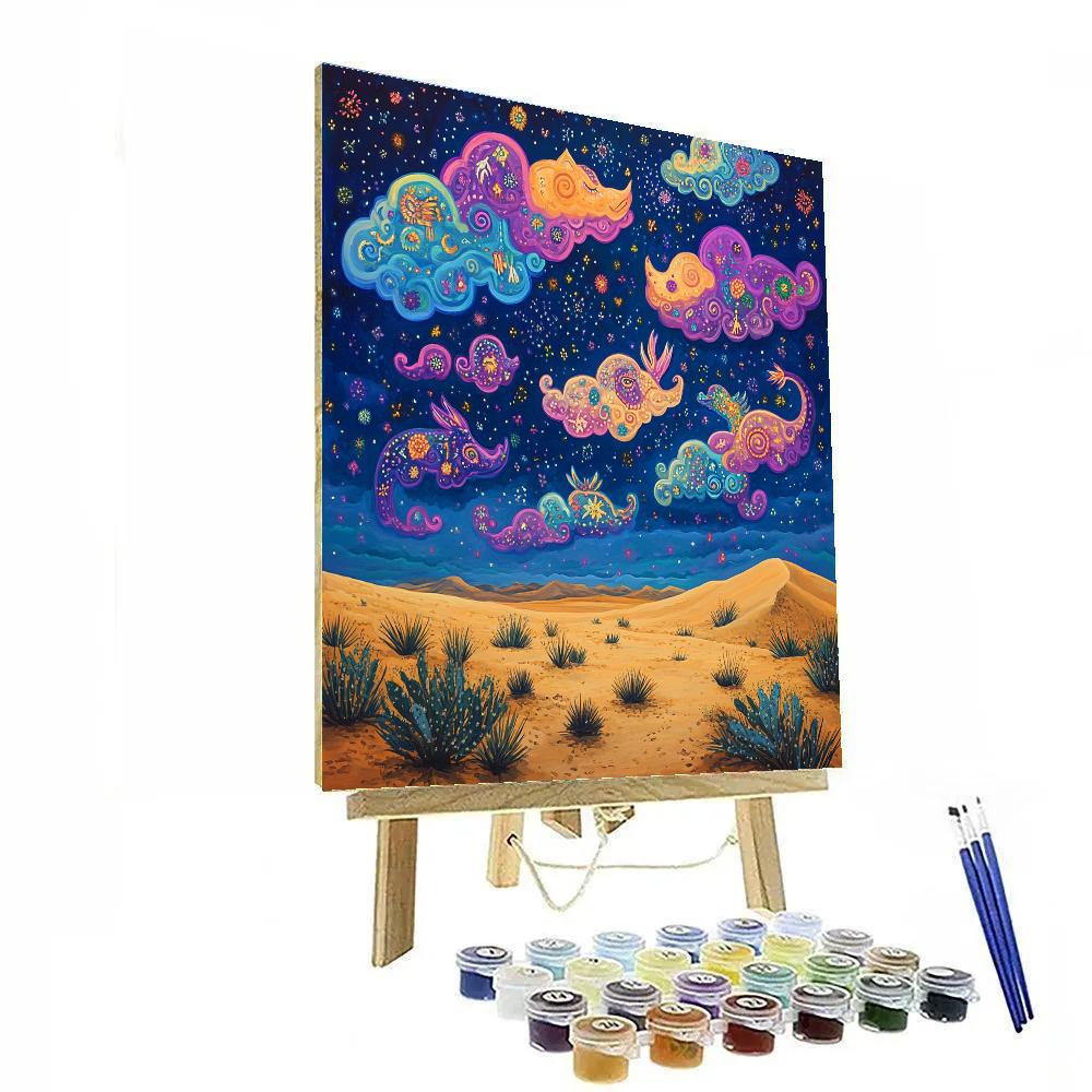 Frida Kahlo Inspired Desert Alebrije Sky paint by numbers