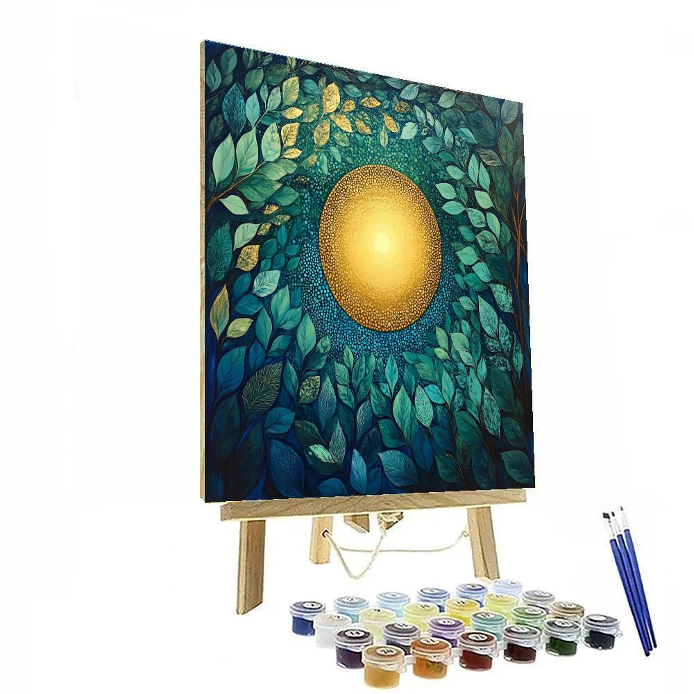 Gustav Klimt Inspired Golden Moonlit Clearing Paint by numbers kits