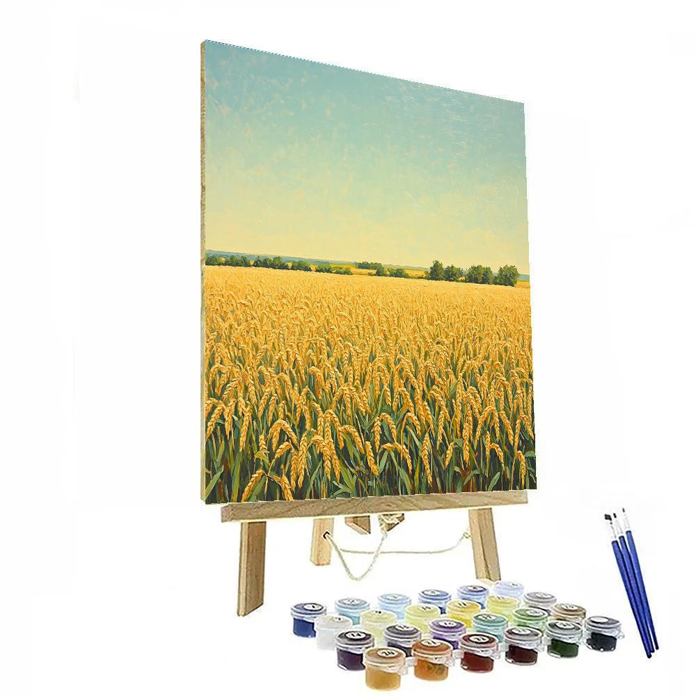 Claude Monet Inspired Wheatfield Under High Sun DIY paint by numbers