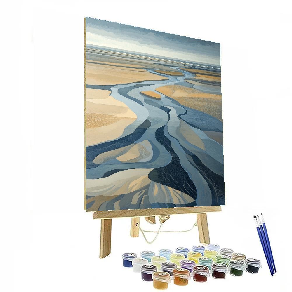 Leonardo Da Vinci Inspired Abstract Tidal Flats Paint by numbers art