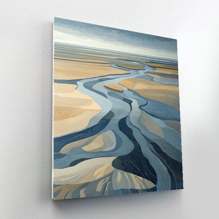 Leonardo Da Vinci Inspired Abstract Tidal Flats Paint by numbers art