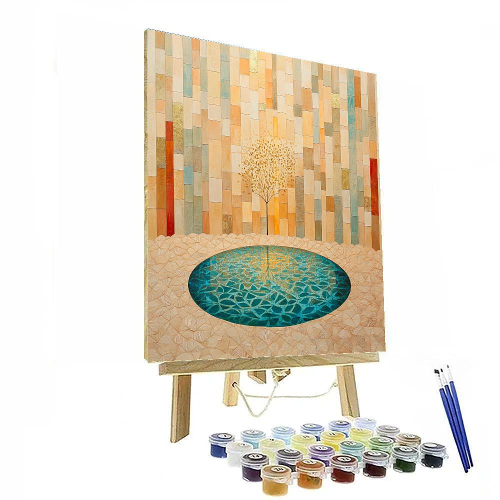Gustav Klimt Inspired Ornamental Desert Oasis Paint by numbers art