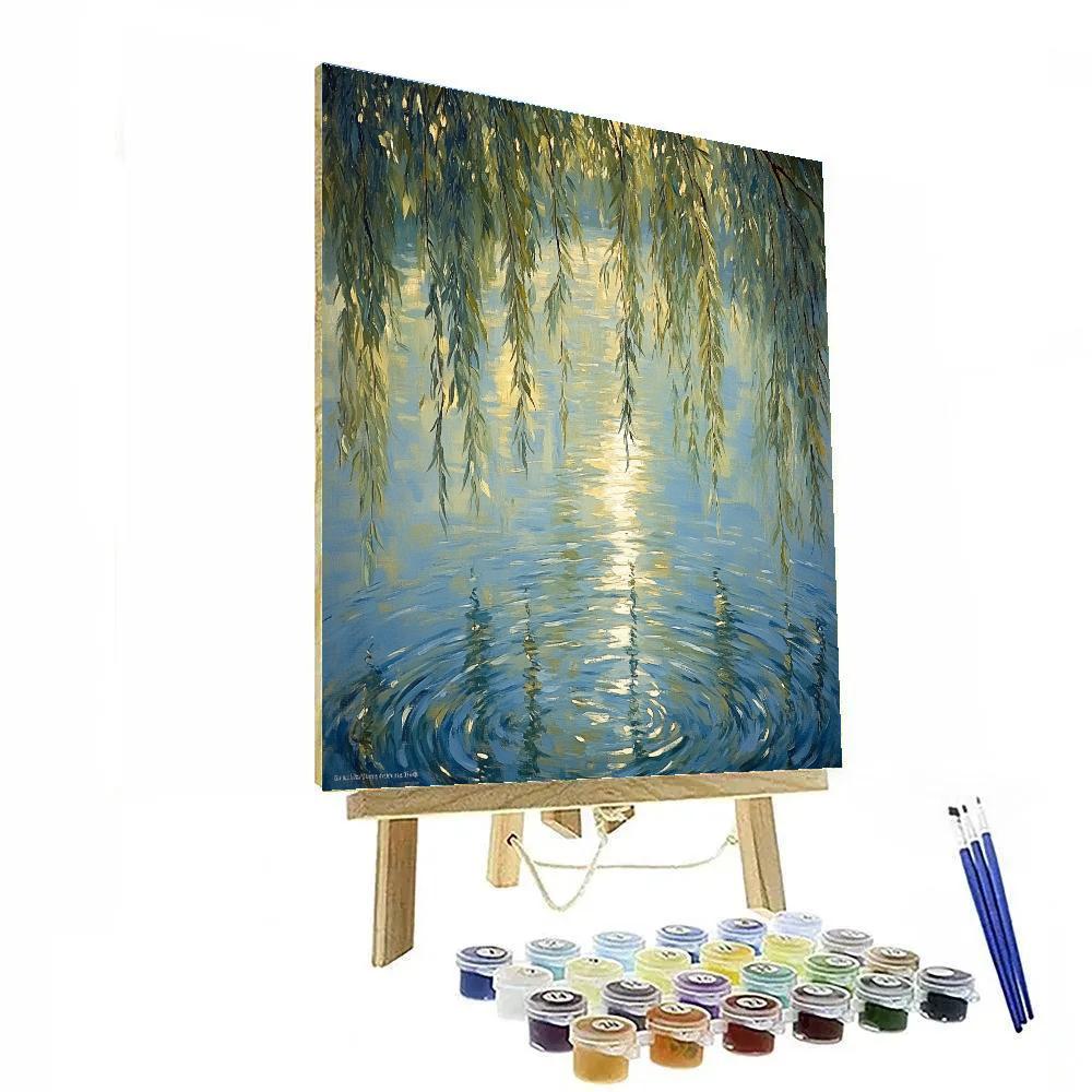 Claude Monet Inspired Willow Reflections In Breeze Paint by numbers kits