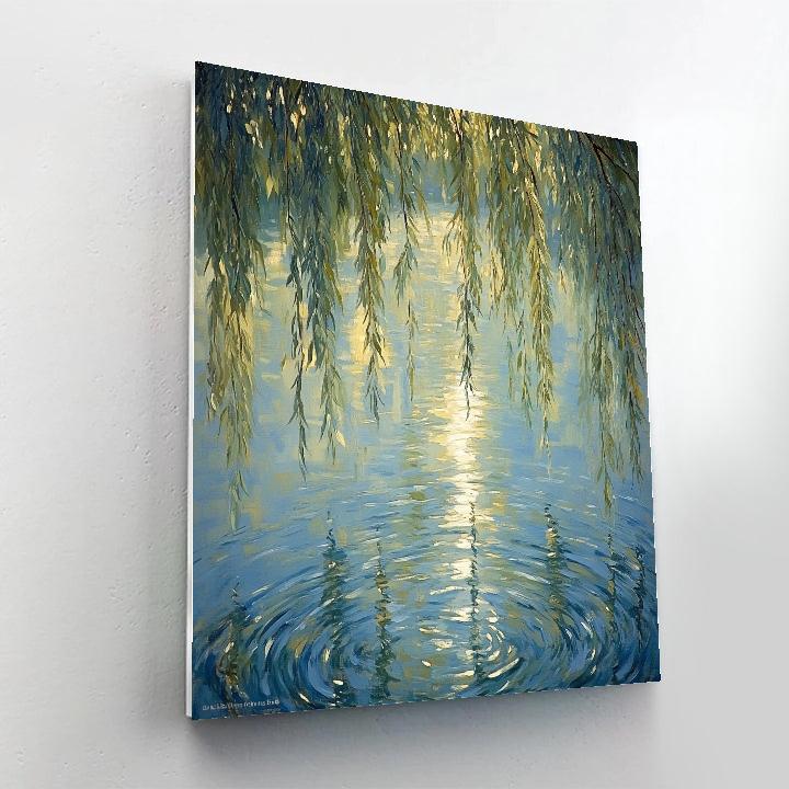 Claude Monet Inspired Willow Reflections In Breeze Paint by numbers kits