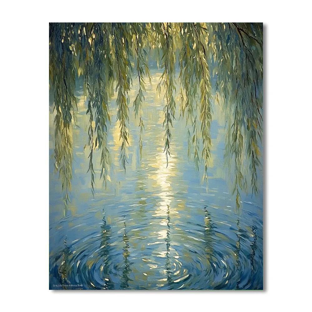 Claude Monet Inspired Willow Reflections In Breeze Paint by numbers kits