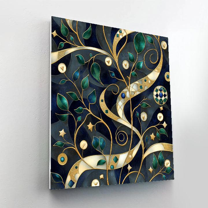 Gustav Klimt Inspired Celestial Vine Patterns Numbered painting kits