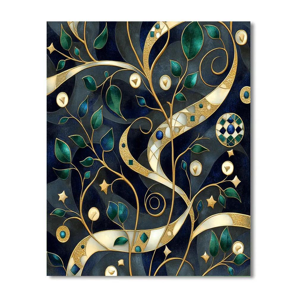 Gustav Klimt Inspired Celestial Vine Patterns Numbered painting kits