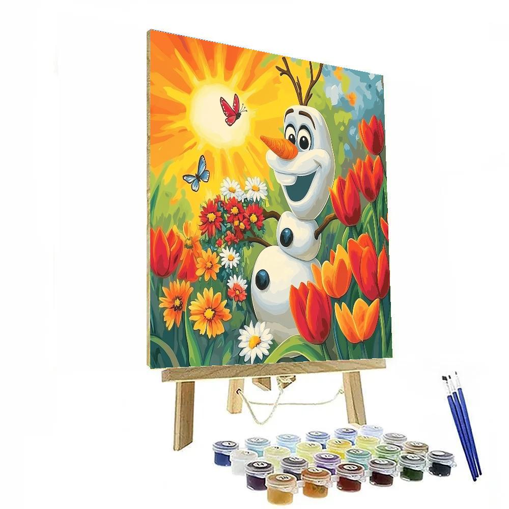 Olaf’s Sunny Garden Party Disney Inspired paint by number