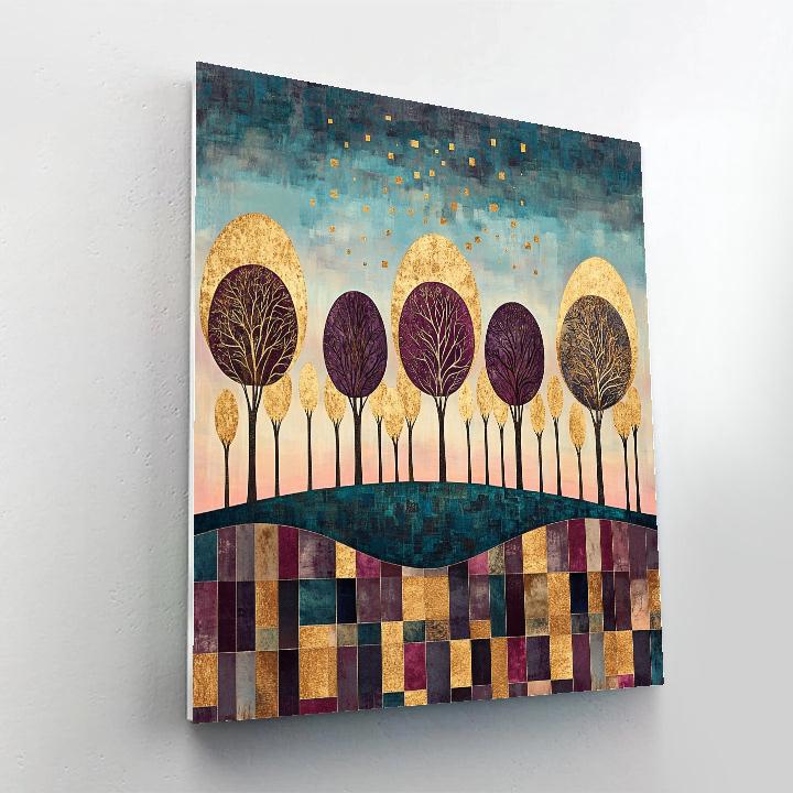 Gustav Klimt Inspired Golden Orchard At Dusk Paint by numbers kits