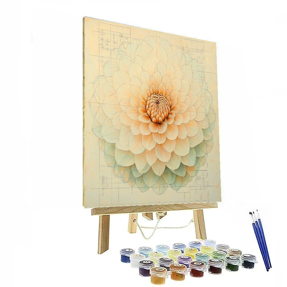 Leonardo Da Vinci Inspired Harmonic Flower Spirals paint by numbers