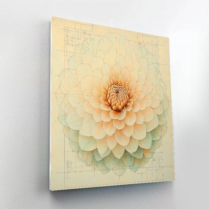 Leonardo Da Vinci Inspired Harmonic Flower Spirals paint by numbers