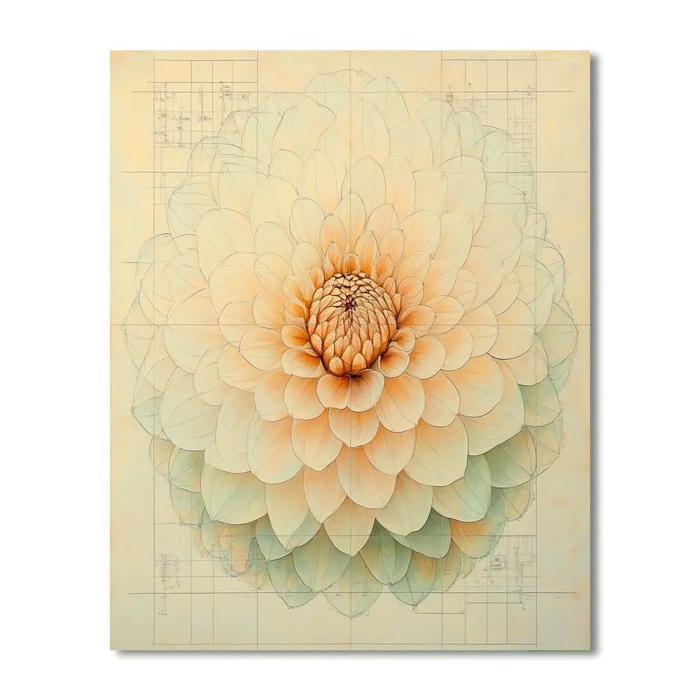 Leonardo Da Vinci Inspired Harmonic Flower Spirals paint by numbers