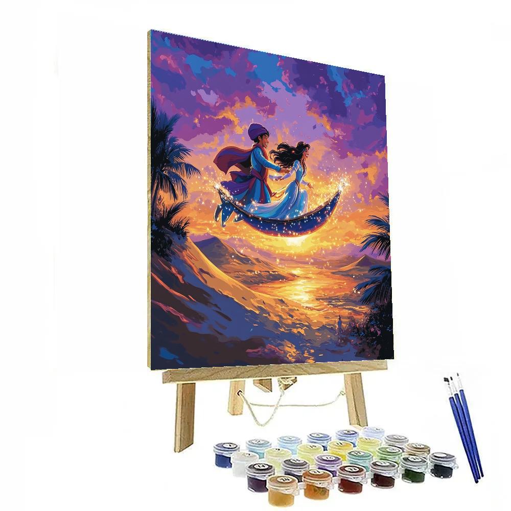 Aladdin’s Magical Carpet Ride Disney Inspired Number painting