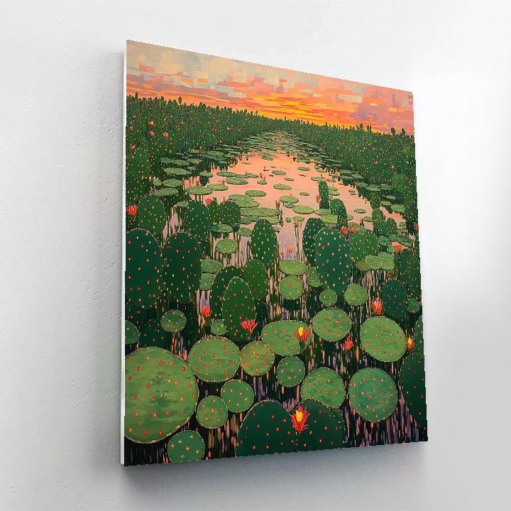 Frida Kahlo Inspired Opuntia Mirror Desert paint by numbers
