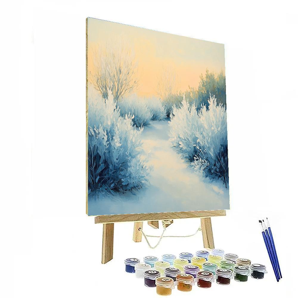 Claude Monet Inspired Frosty Garden At Daybreak Paint by numbers art