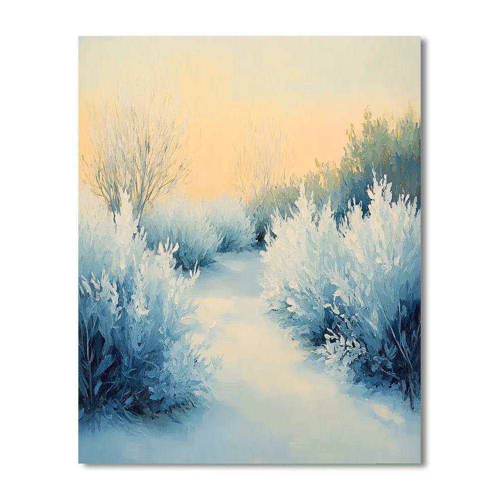 Claude Monet Inspired Frosty Garden At Daybreak Paint by numbers art