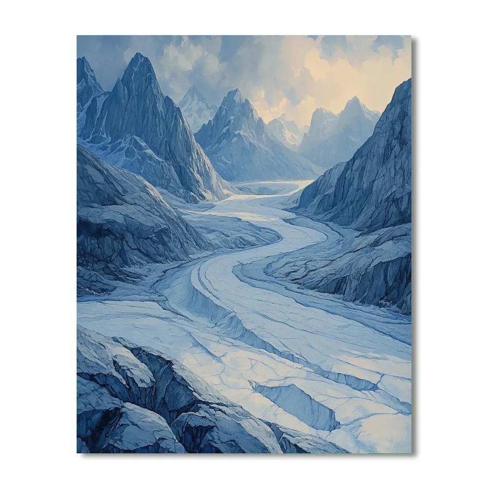 Leonardo Da Vinci Inspired Glacial Valleys DIY paint by numbers