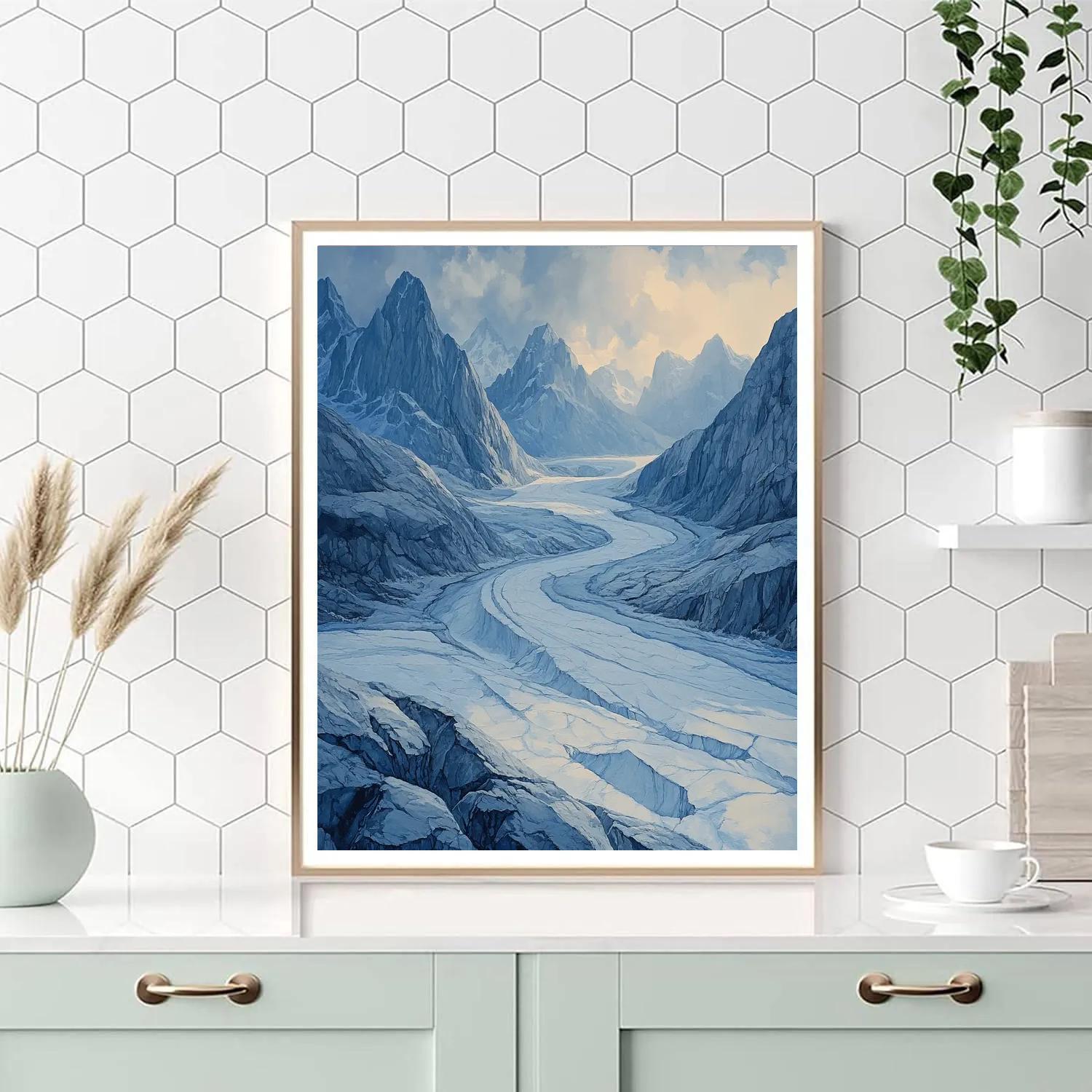 Leonardo Da Vinci Inspired Glacial Valleys DIY paint by numbers