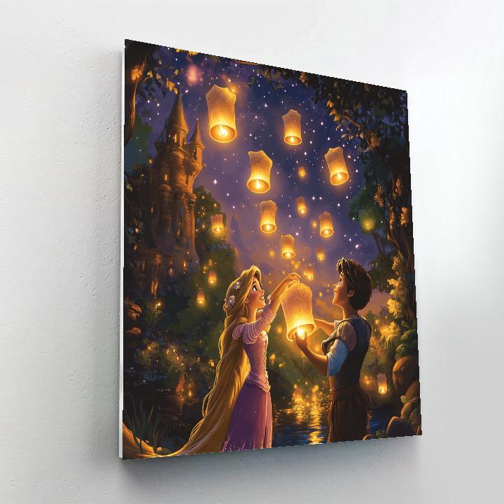 Rapunzel And Pascals Lantern Light Wish Disney Inspired Paint by numbers kits