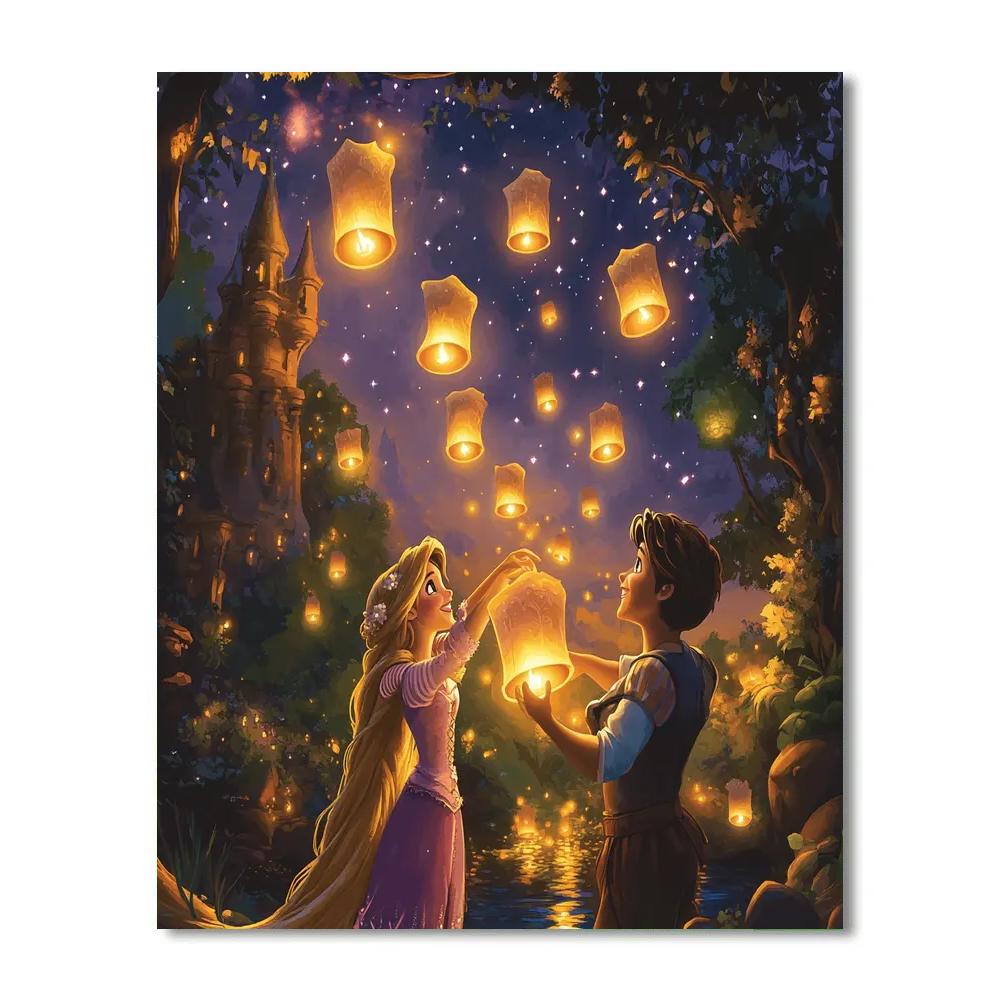 Rapunzel And Pascals Lantern Light Wish Disney Inspired Paint by numbers kits