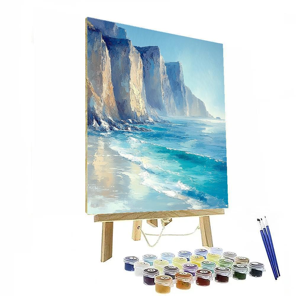 Claude Monet Inspired Sea Cliffs Under Morning Light Number painting