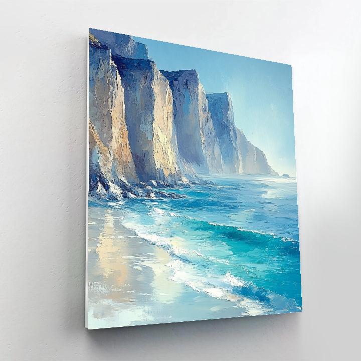 Claude Monet Inspired Sea Cliffs Under Morning Light Number painting