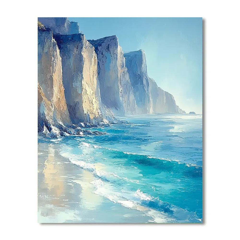 Claude Monet Inspired Sea Cliffs Under Morning Light Number painting