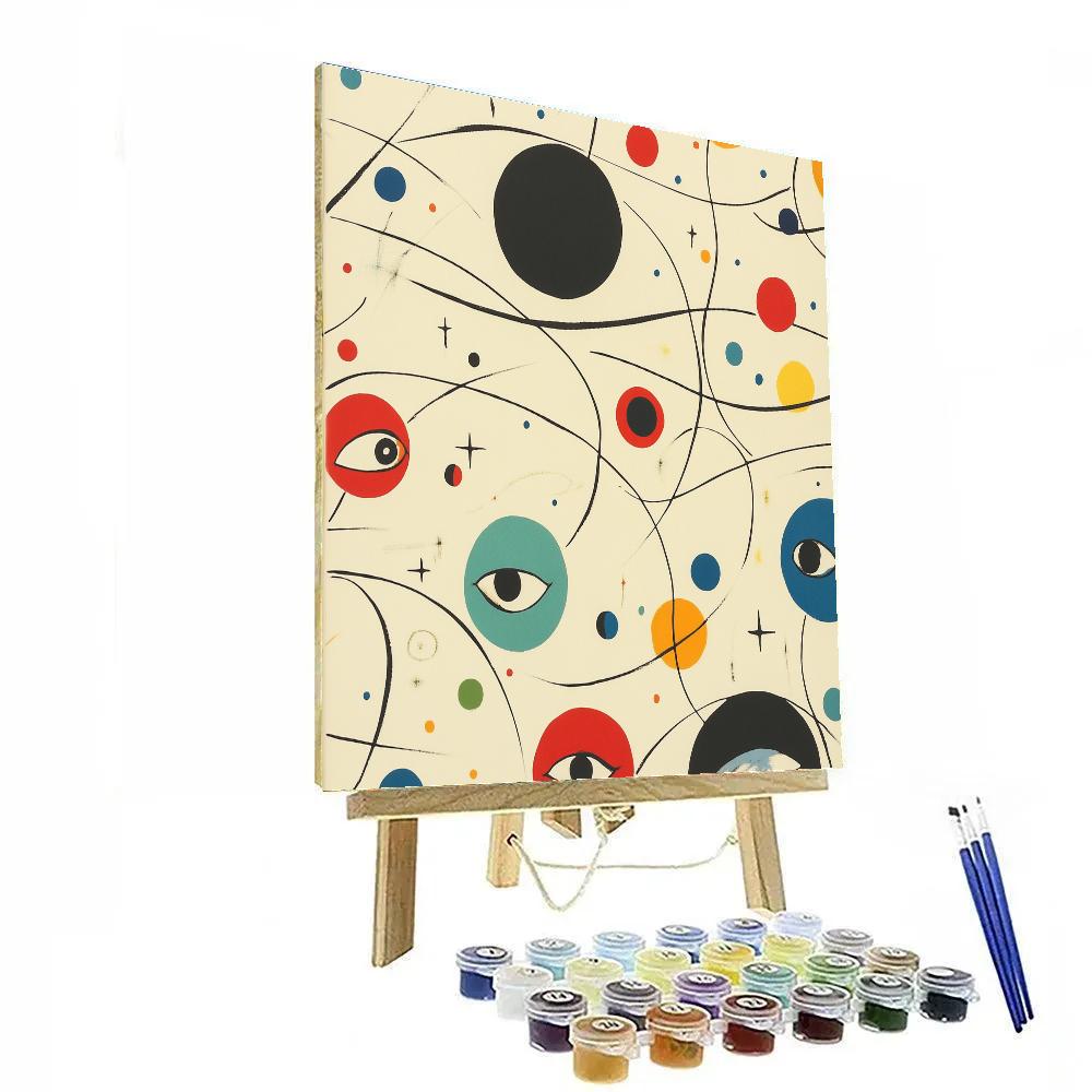 Joan Miro Inspired Playful Planetary Orbits DIY paint by numbers