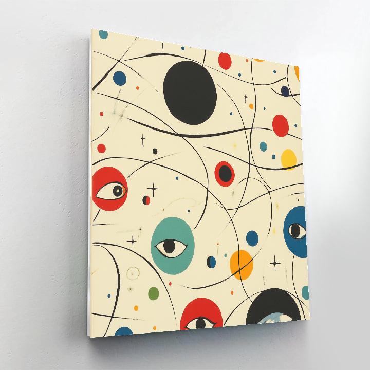Joan Miro Inspired Playful Planetary Orbits DIY paint by numbers