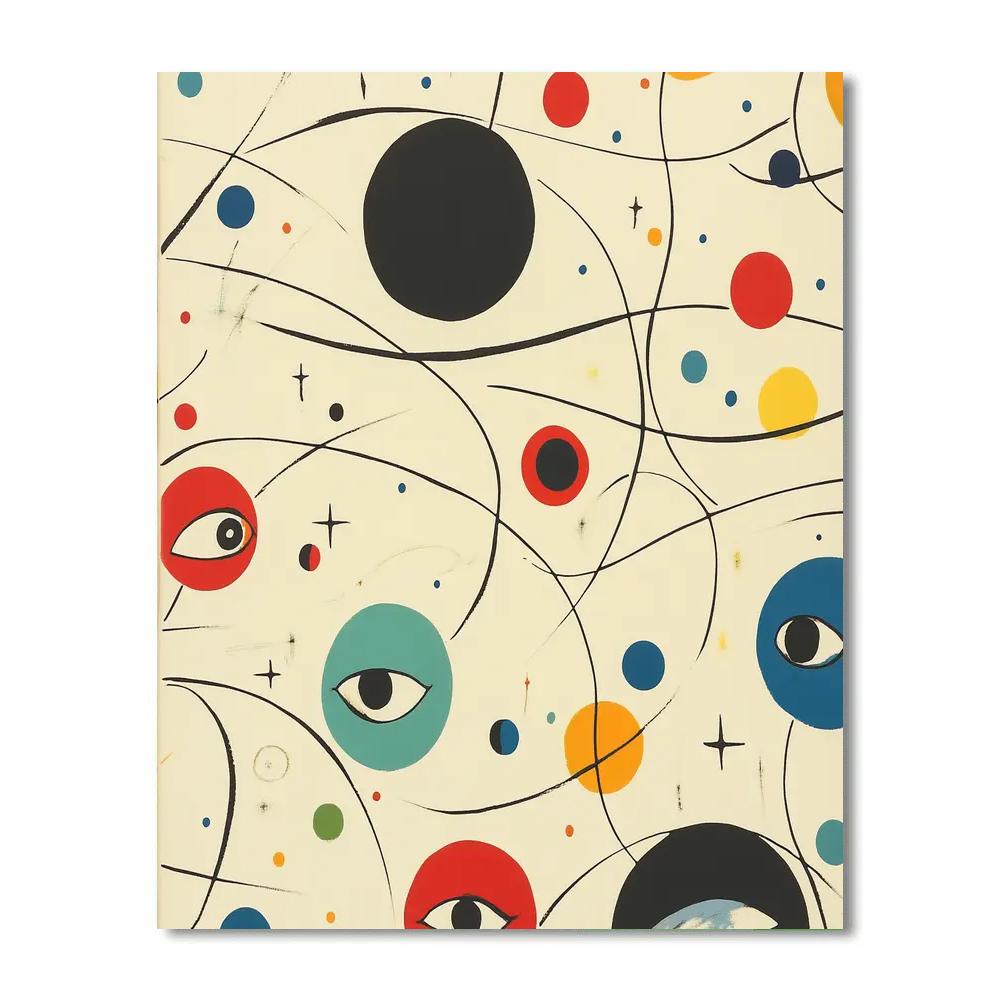 Joan Miro Inspired Playful Planetary Orbits DIY paint by numbers