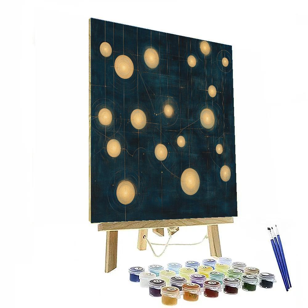 Leonardo Da Vinci Inspired Celestial Orchard Grid Paint by numbers kits