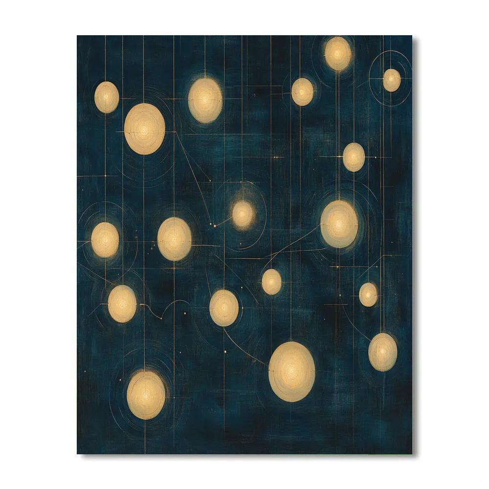 Leonardo Da Vinci Inspired Celestial Orchard Grid Paint by numbers kits