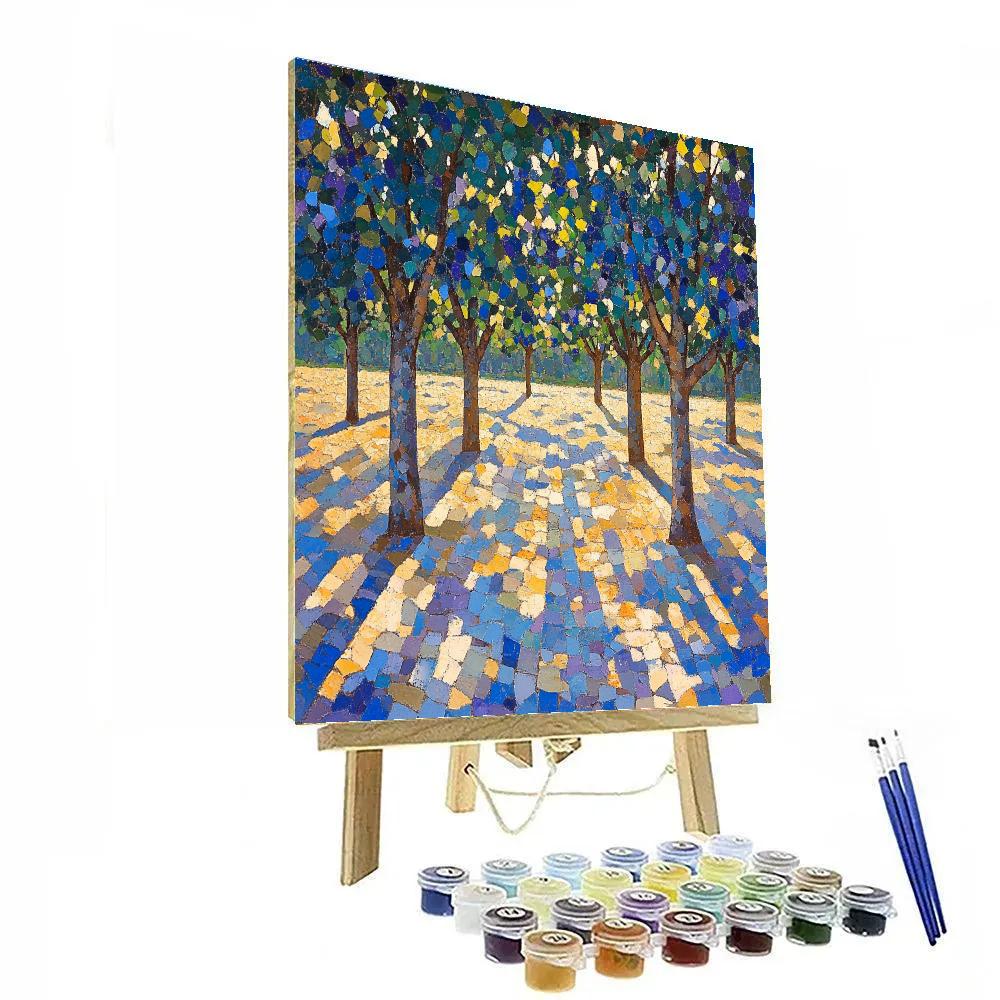 Claude Monet Inspired Orchard Shadows At Noon paint by color