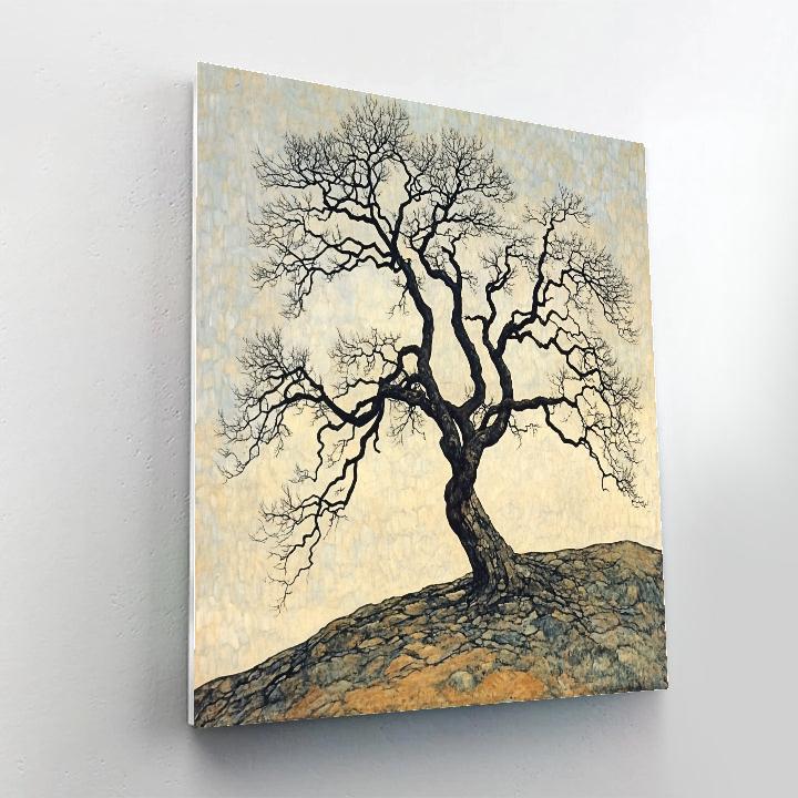 Egon Schiele Inspired Expressive Tree In Winter Paint by numbers art