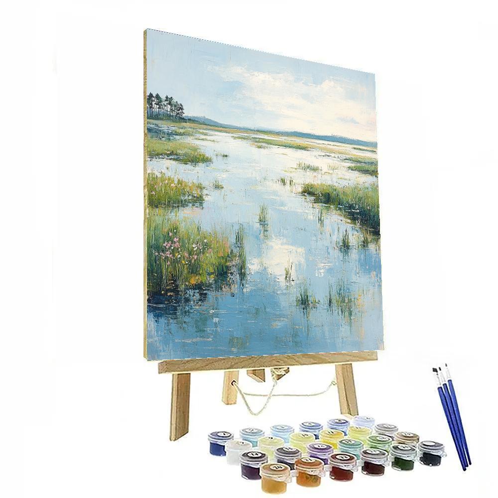 Claude Monet Inspired Spring Flooded Meadow paint by number